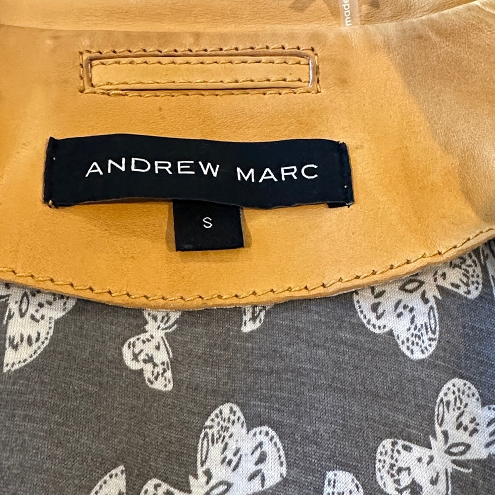 Andrew Marc Women's Mustard Leather Jacket - Picture 3 of 8